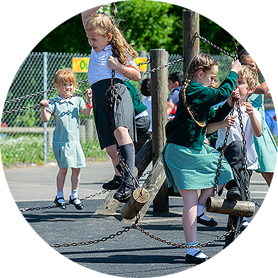 children playing in playground